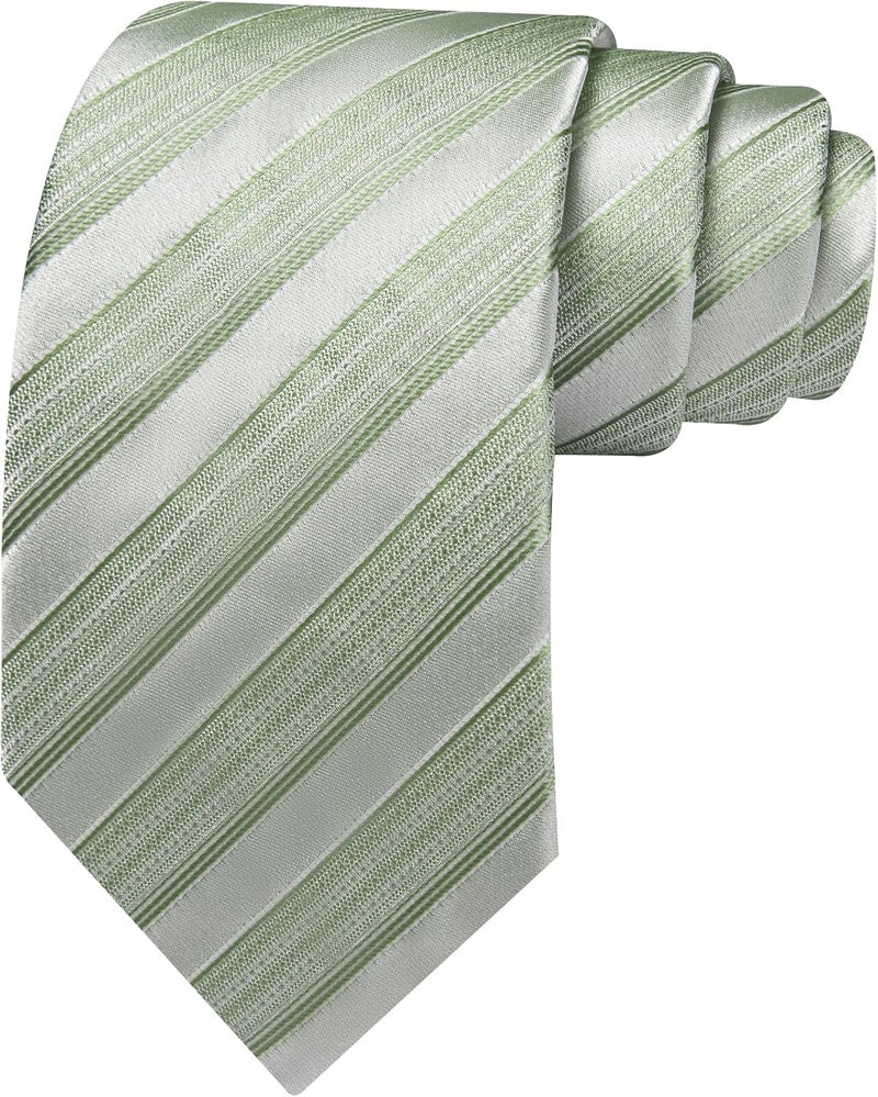 Barry.Wang Store Tie Sets for Men Silk Stripe Necktie Woven Checkered Handkerchief Cufflinks Formal Business Wedding - Image 5